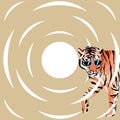 Tiger in the sunglasses abstract background