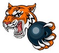 Tiger Bowling Player Animal Sports Mascot