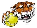 Tiger Tennis Ball Animal Sports Team Mascot