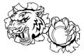 Tiger Tennis Player Animal Sports Mascot