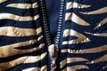 Tiger texture with open zipper