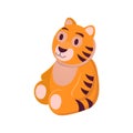 Tiger toy  on white background. Cartoon illustration, vector Royalty Free Stock Photo