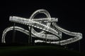 Tiger and Turtle open air roller coaster in evening