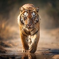 Tiger walking on the gravel Wildlife