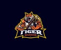 Tiger warrior mascot logo design