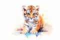 Tiger Watercolor Royalty Free Stock Photo