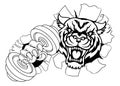 Tiger Weight Lifting Dumbbell Gym Animal Mascot