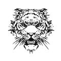 Tiger wild face tattoo