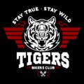 Tiger and Wings - logo graphic design. logo, Sticker, label, arm, motor sport.