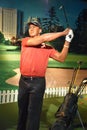 Tiger Woods wax statue at Madame Tussauds Wax Museum at ICON Park in Orlando, Florida