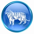 Tiger Zodiac icon blue