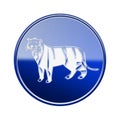 Tiger Zodiac icon blue..