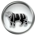Tiger Zodiac icon grey