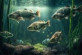 Tigerfish Fish Underwater Lush Nature by Generative AI