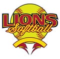 Tigers Softball Design With Banner and Ball