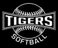 Tigers Softball Graphic-One Color-White