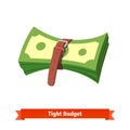 Tight budget and recession shrinking economy Royalty Free Stock Photo