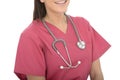 Tight Crop of A Female Doctor With A Stethoscope Around Her Neck Royalty Free Stock Photo