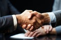 Tight grip Executives handshake, epitomizing shared goals and professional alliance