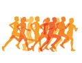 Tight Group of Runners in a Race Royalty Free Stock Photo