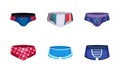 Tight Male Brief Shorts and Swimming Trunks Vector Set Royalty Free Stock Photo