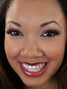 Tight portrait of smiling black woman with braces Royalty Free Stock Photo