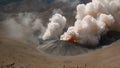 Tight shot being spewed volcanos crater, with