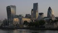 Tight shot of the City of London at Dawn