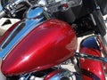 Tight Shot Of Motorcycle Detail Red Gas Tank Royalty Free Stock Photo