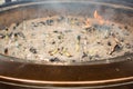 Tight shot of religious burning incense and ashes in Senso-ji Shrine Temple