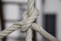 A knot in a rope as symbol for connections