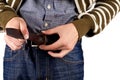 Tightening belt Royalty Free Stock Photo