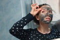 Tightening face mask. Secrets Of Skin Firming Facial Mask Royalty Free Stock Photo