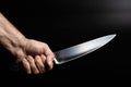 Tightly clenched knife with large blade kitchen chef knife
