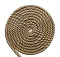 Tightly coiled heavy rope isolated Royalty Free Stock Photo