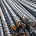 Industrial Steel Reinforcement Bars for Construction Royalty Free Stock Photo