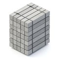 Stack of Gray Concrete Blocks Bound Together with Straps building materials construction Royalty Free Stock Photo