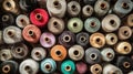 Tightly packed textile bobbin pattern Royalty Free Stock Photo