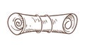 Tightly Rolled Up Ancient Papyrus Scroll, vector design Generative AI Royalty Free Stock Photo