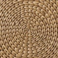 Tightly woven straw texture showcasing a circular, concentric pattern. The material Royalty Free Stock Photo