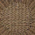 Tightly woven wicker pattern featuring a circular design. The fibers are interlaced, Royalty Free Stock Photo