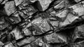 A tightlypacked of bumpy weathered rocks appearing almost like a miniature mountain range. Black and white art. Royalty Free Stock Photo