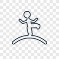 Tightrope walker man concept vector linear icon isolated on tran