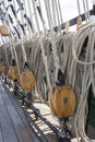 Tightropes and shekels of a yacht Royalty Free Stock Photo