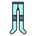 Tights body icon color outline vector