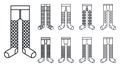 Tights wear icons set, outline style