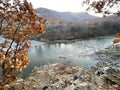 Tigrovaya River in autumn in the evening. Russia, Primorsky Krai, Partizansky district