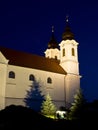 The Tihany Abbey at night Royalty Free Stock Photo