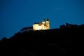 Tihany Abbey at night