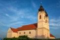 Tihany Abbey, the Benedictine monastery, architectural landmark over the Balaton lake, outdoor travel background, Hungary